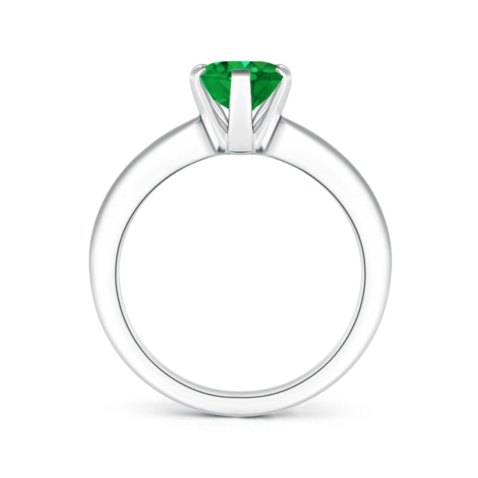 9x7mm AAA Tapered Shank Oval Solitaire Emerald Ring in White Gold side 199