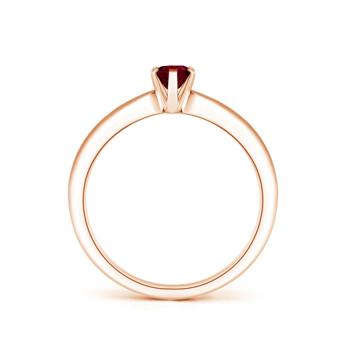 6x4mm A Tapered Shank Oval Solitaire Garnet Ring in 9K Rose Gold product image