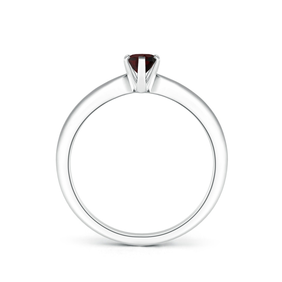 6x4mm A Tapered Shank Oval Solitaire Garnet Ring in P950 Platinum side-1