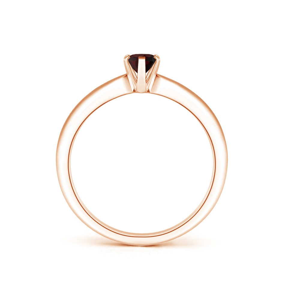 6x4mm A Tapered Shank Oval Solitaire Garnet Ring in Rose Gold side-1
