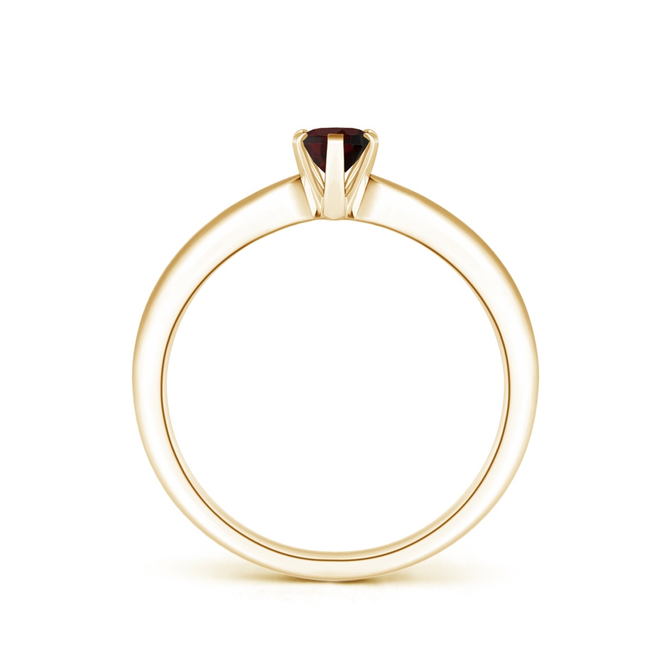 6x4mm A Tapered Shank Oval Solitaire Garnet Ring in Yellow Gold side-1