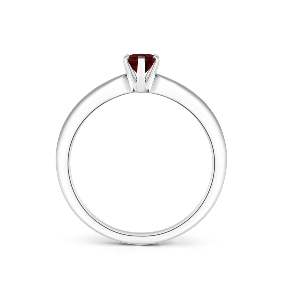 6x4mm AAA Tapered Shank Oval Solitaire Garnet Ring in White Gold side-1