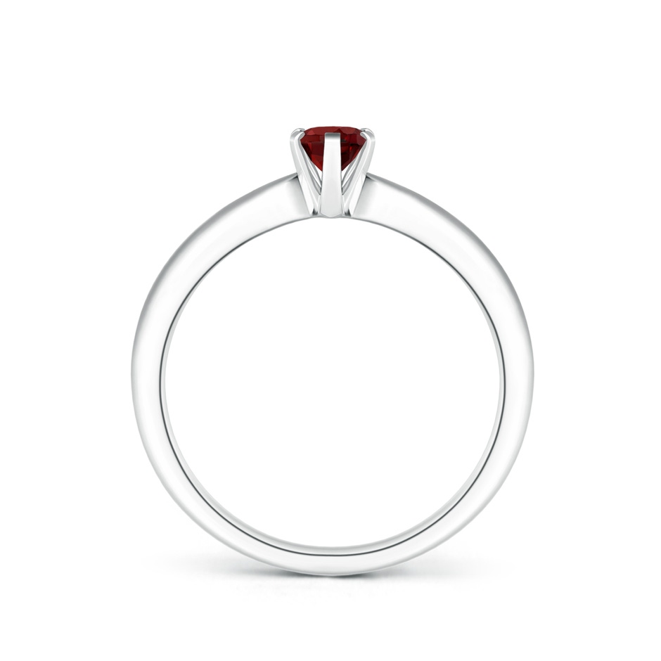 6x4mm AAAA Tapered Shank Oval Solitaire Garnet Ring in P950 Platinum side-1