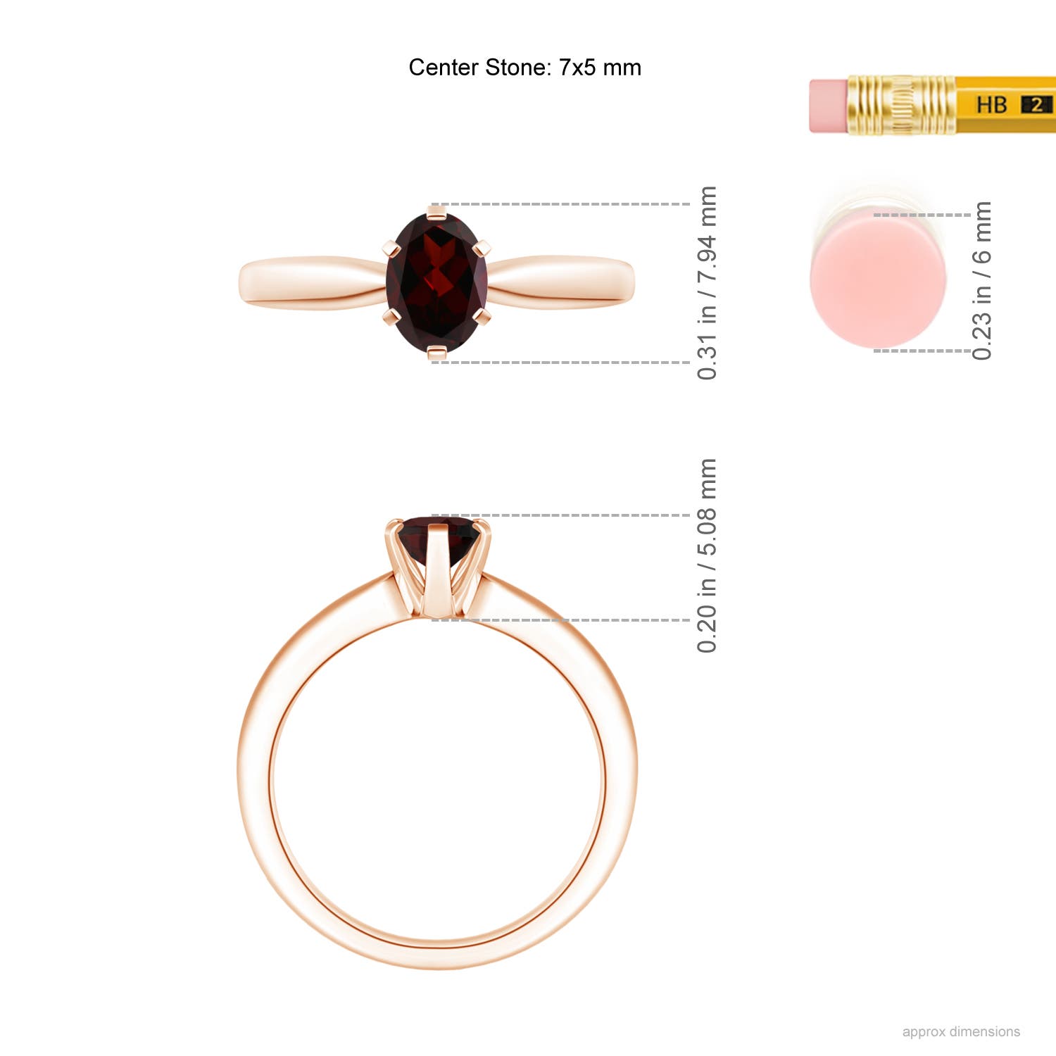 A - Garnet / 0.9 CT / 14 KT Rose Gold