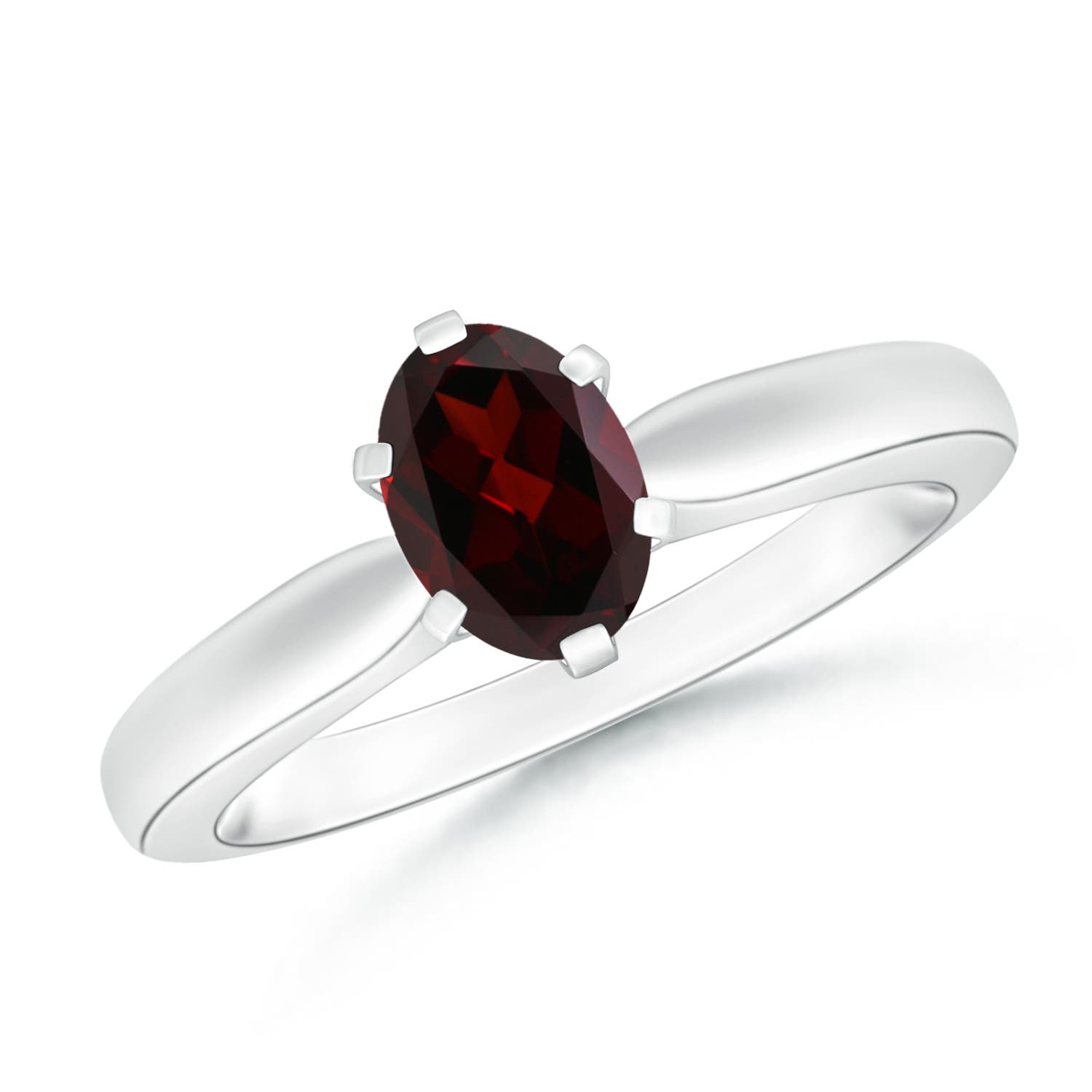 A - Garnet / 0.9 CT / 14 KT White Gold