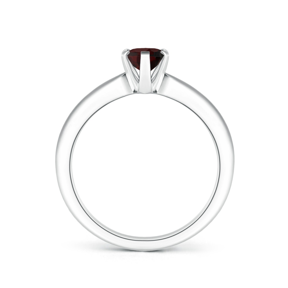 7x5mm A Tapered Shank Oval Solitaire Garnet Ring in White Gold side-1