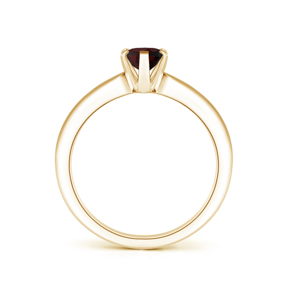 7x5mm A Tapered Shank Oval Solitaire Garnet Ring in Yellow Gold side-1