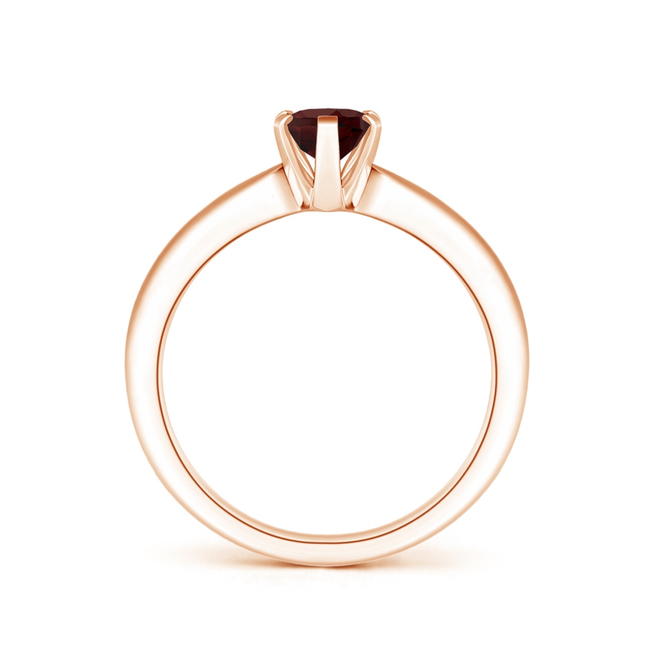7x5mm AA Tapered Shank Oval Solitaire Garnet Ring in Rose Gold side-1