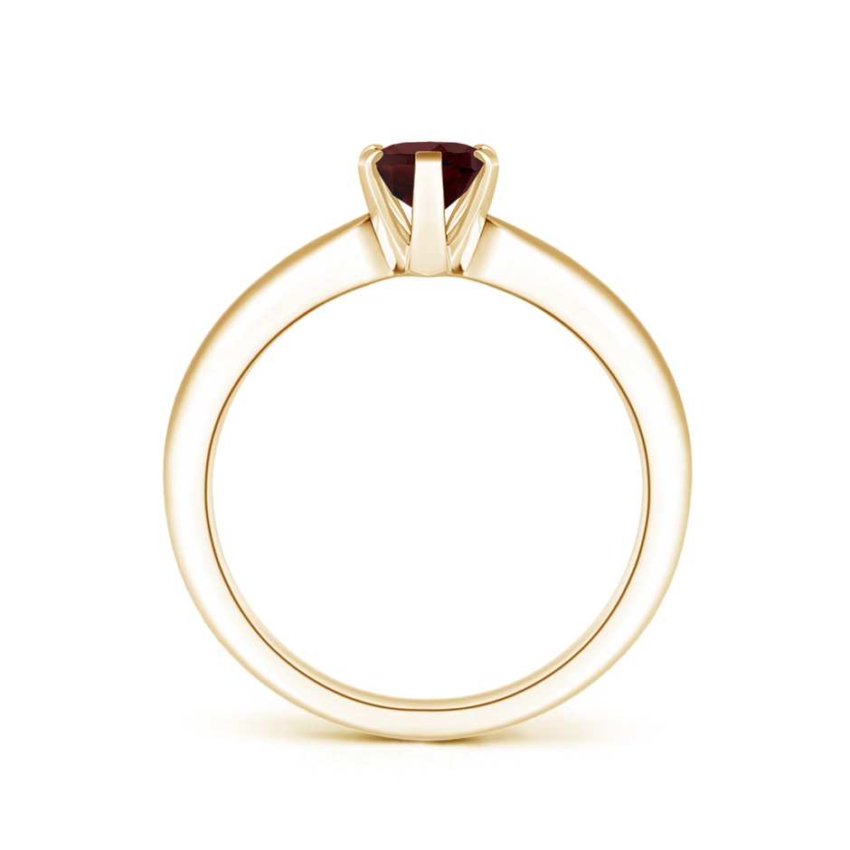 7x5mm AA Tapered Shank Oval Solitaire Garnet Ring in Yellow Gold side-1