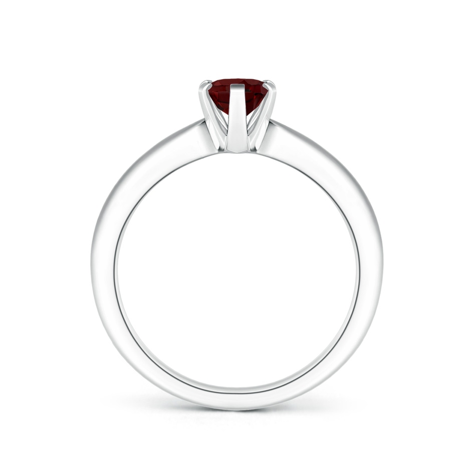 7x5mm AAA Tapered Shank Oval Solitaire Garnet Ring in White Gold side-1