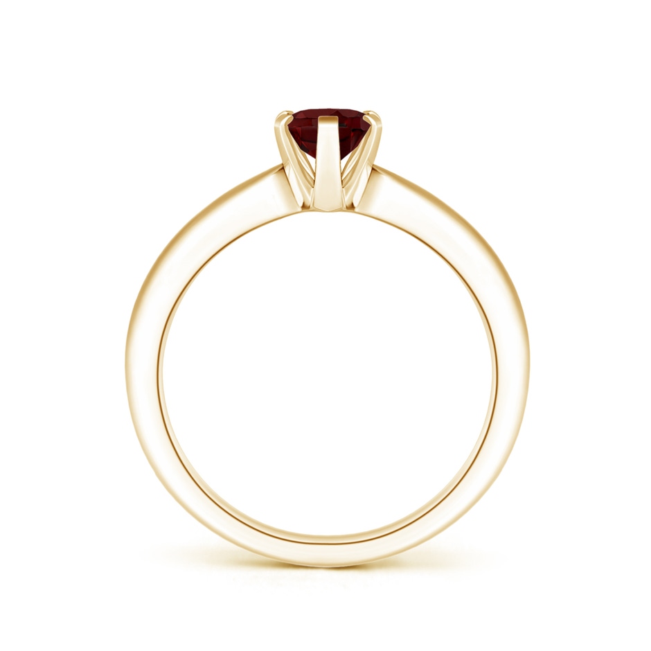 7x5mm AAA Tapered Shank Oval Solitaire Garnet Ring in Yellow Gold side-1