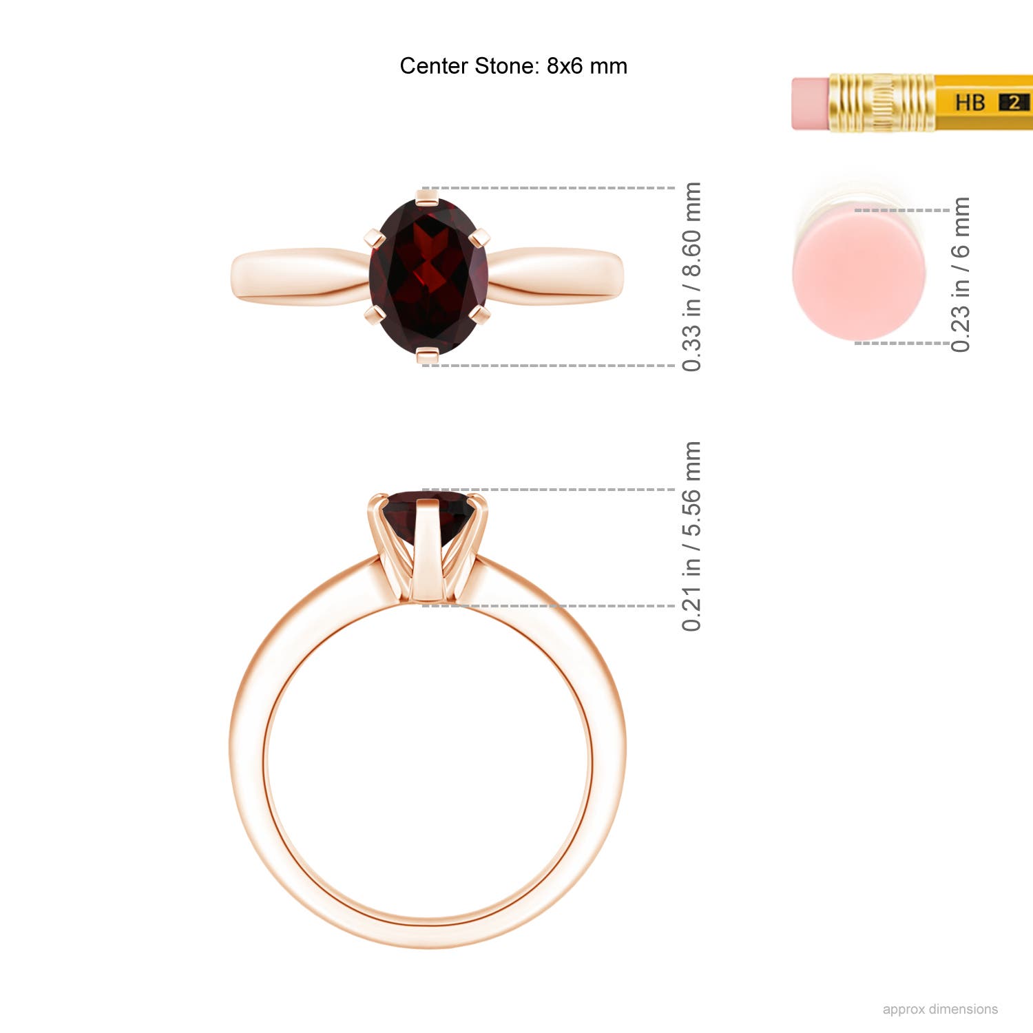 A - Garnet / 1.45 CT / 14 KT Rose Gold