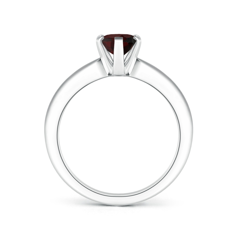 8x6mm A Tapered Shank Oval Solitaire Garnet Ring in White Gold side-1