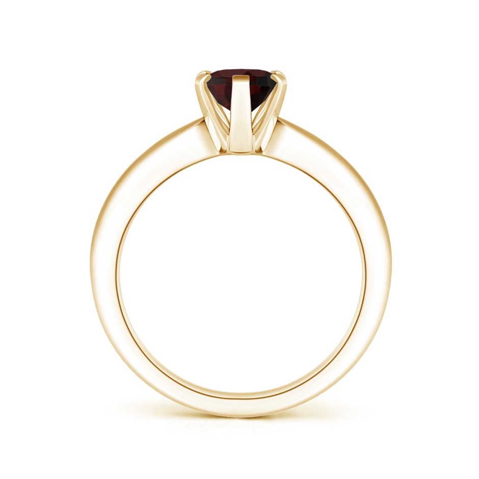 8x6mm A Tapered Shank Oval Solitaire Garnet Ring in Yellow Gold side-1
