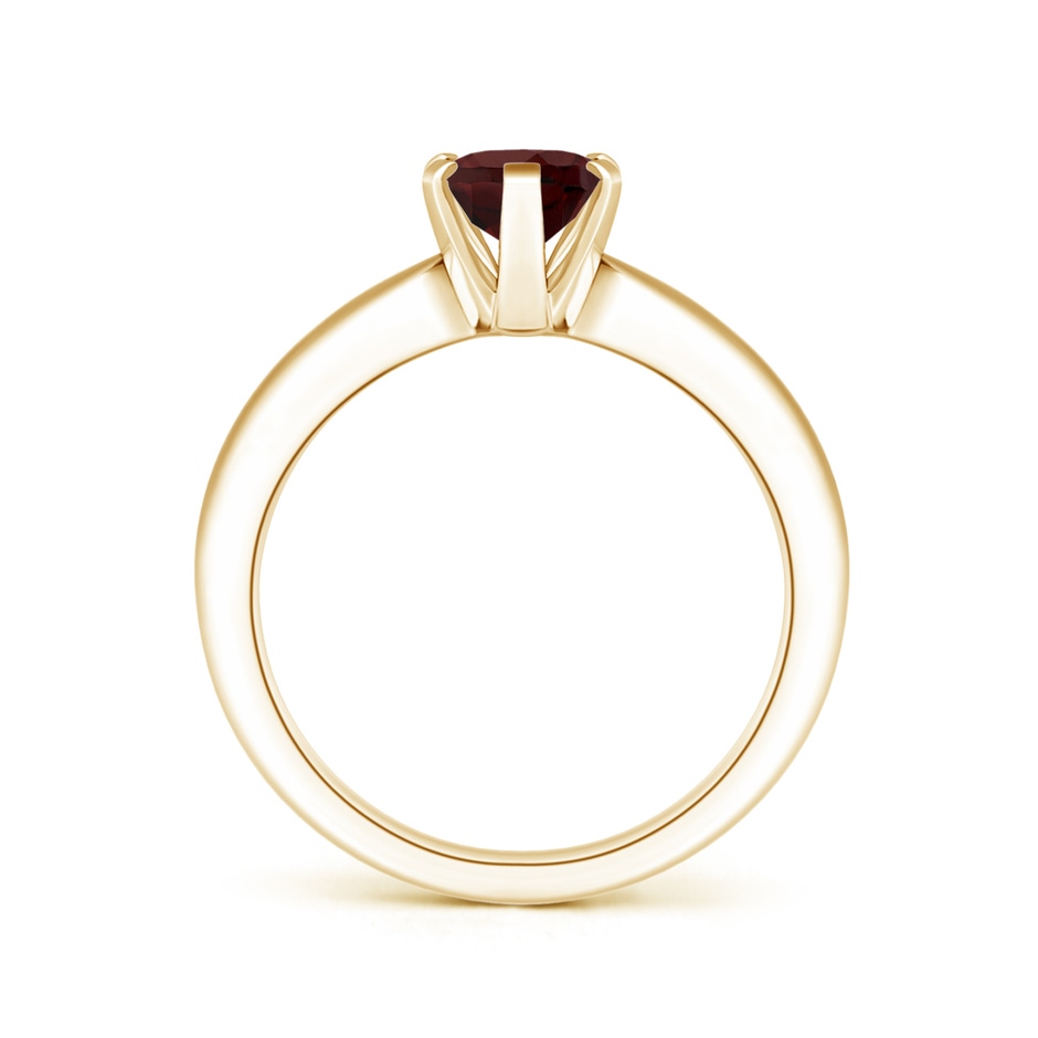 8x6mm AA Tapered Shank Oval Solitaire Garnet Ring in Yellow Gold side-1