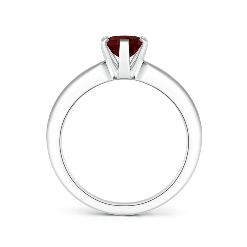 8x6mm AAA Tapered Shank Oval Solitaire Garnet Ring in White Gold side-1