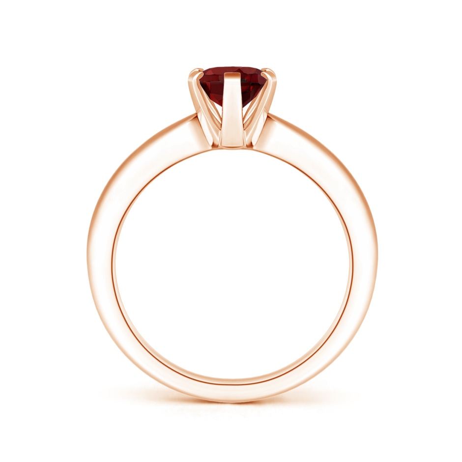 8x6mm AAAA Tapered Shank Oval Solitaire Garnet Ring in Rose Gold side-1