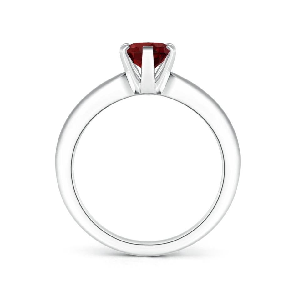 8x6mm AAAA Tapered Shank Oval Solitaire Garnet Ring in White Gold side-1