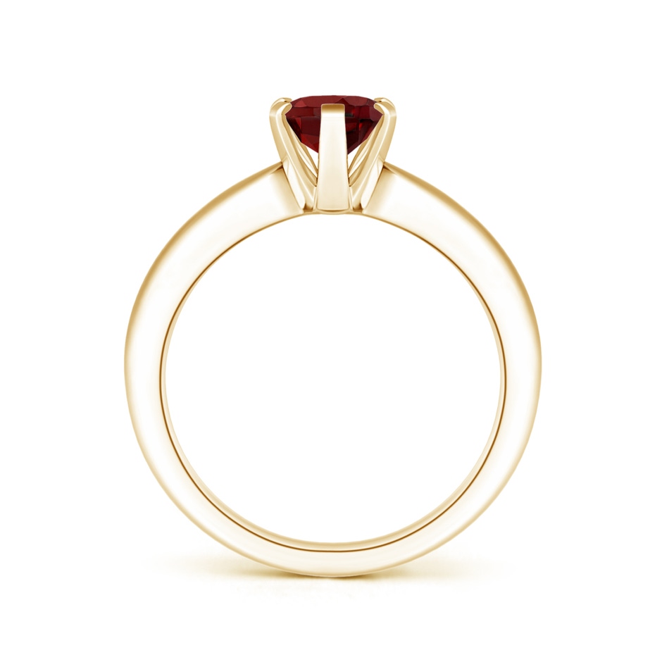 8x6mm AAAA Tapered Shank Oval Solitaire Garnet Ring in Yellow Gold side-1