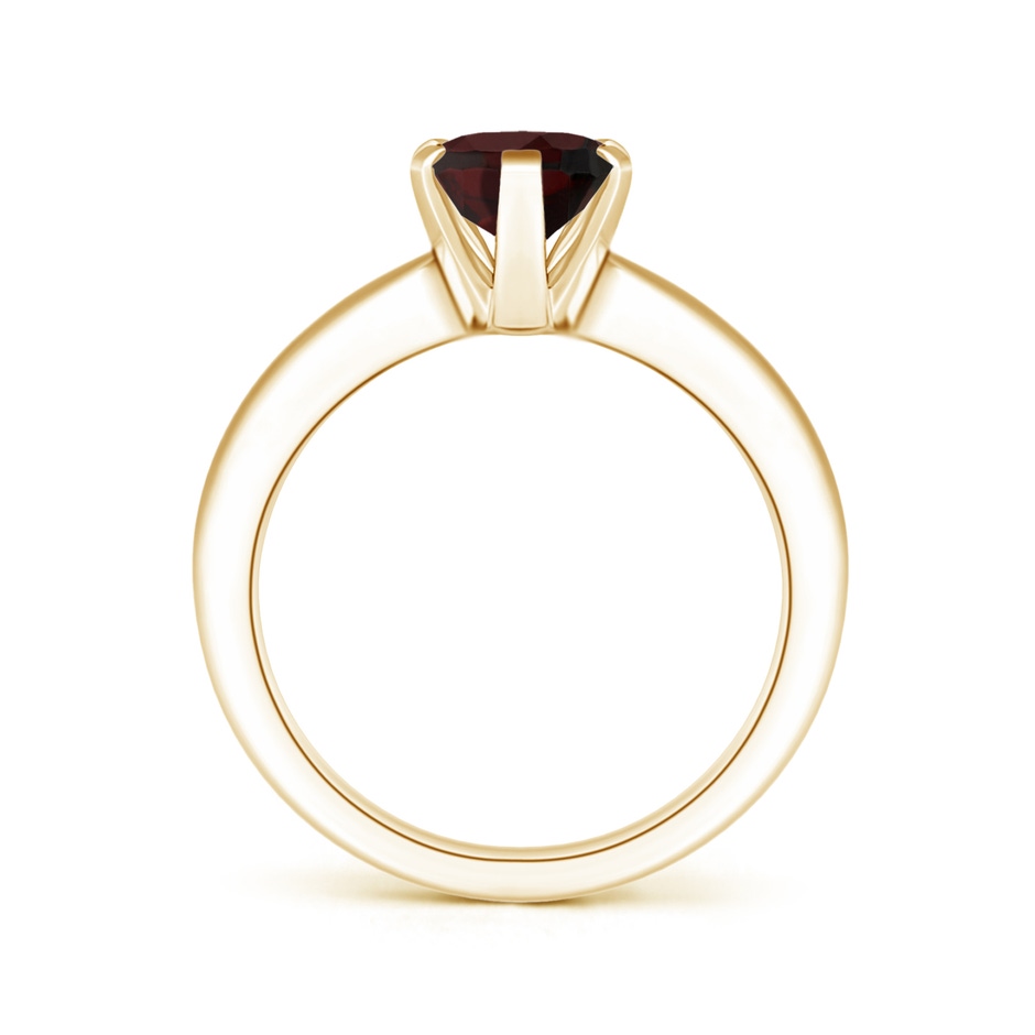 9x7mm A Tapered Shank Oval Solitaire Garnet Ring in Yellow Gold side-1
