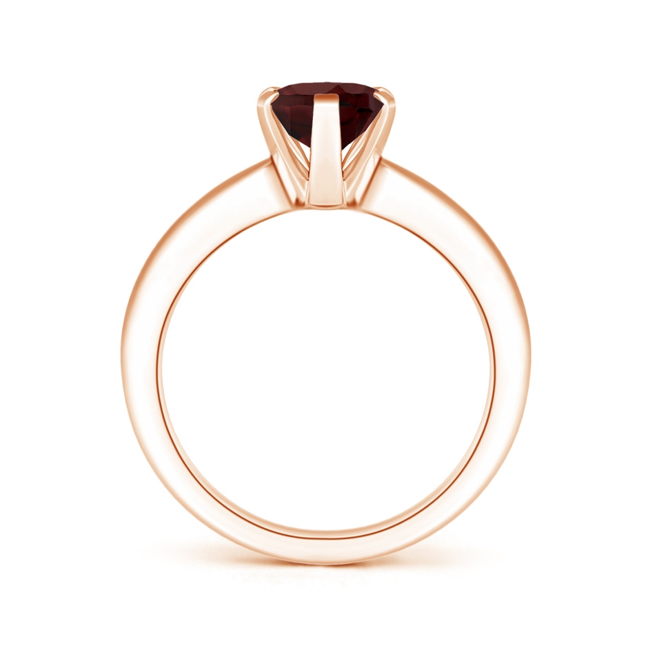 9x7mm AA Tapered Shank Oval Solitaire Garnet Ring in Rose Gold side-1