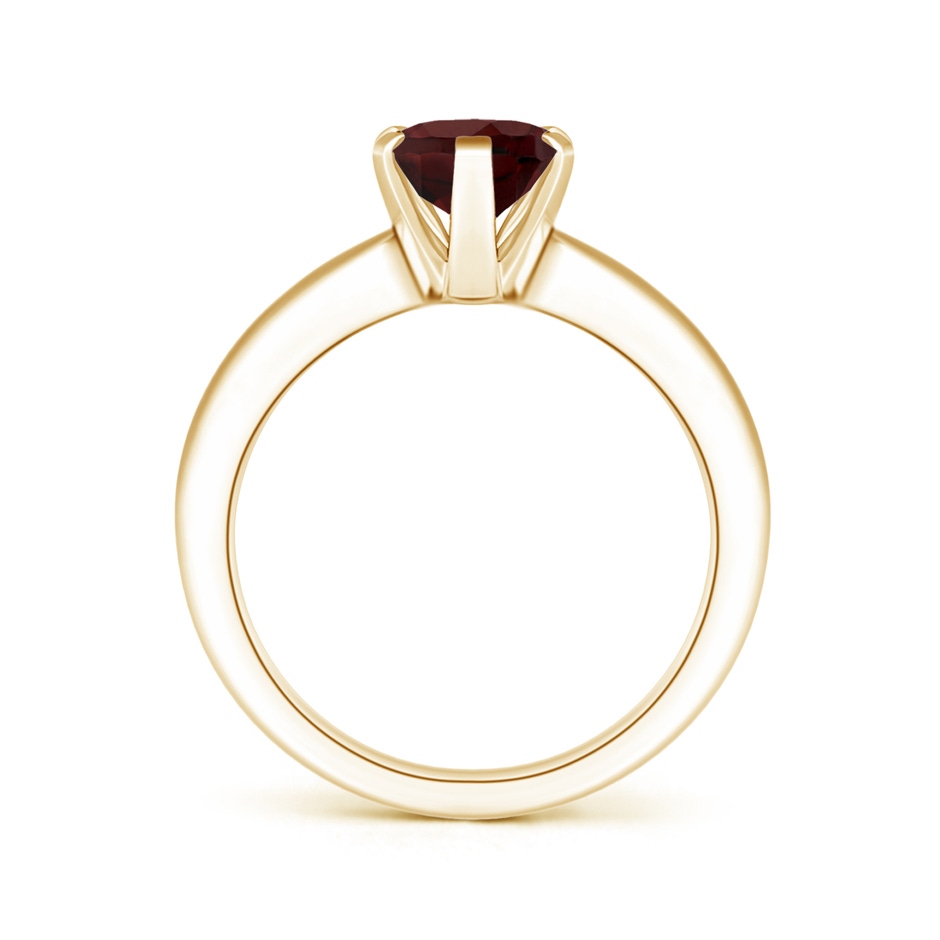 9x7mm AA Tapered Shank Oval Solitaire Garnet Ring in Yellow Gold side-1