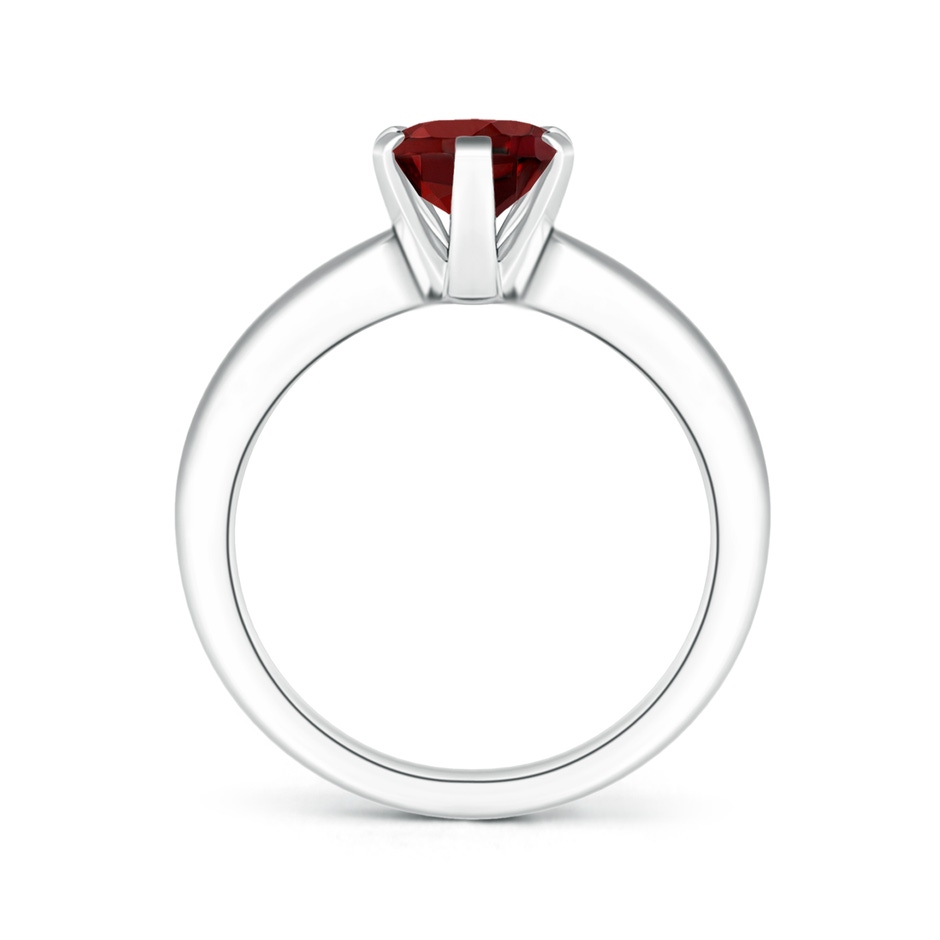 9x7mm AAAA Tapered Shank Oval Solitaire Garnet Ring in P950 Platinum side-1