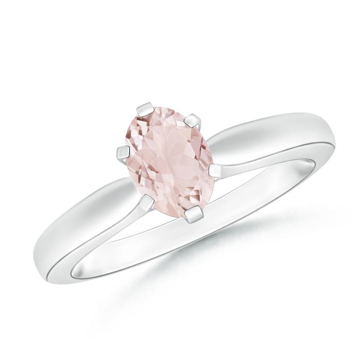 A - Morganite / 0.7 CT / 14 KT White Gold