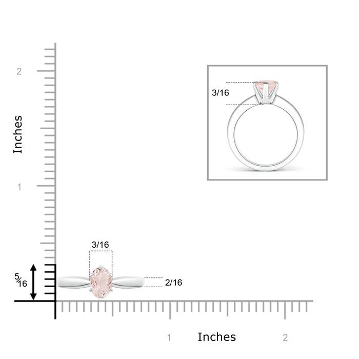 A - Morganite / 0.7 CT / 14 KT White Gold