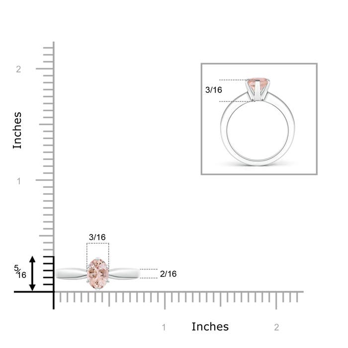 AAAA - Morganite / 0.7 CT / 14 KT White Gold