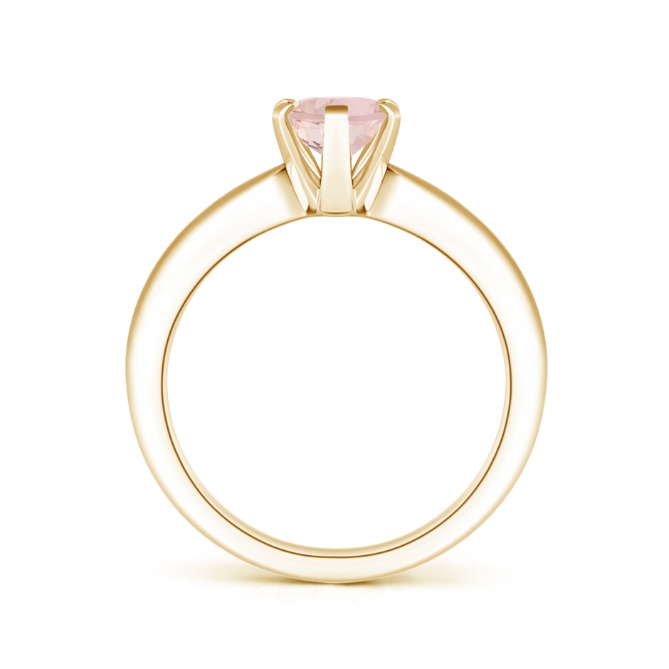 8x6mm A Tapered Shank Oval Solitaire Morganite Ring in Yellow Gold side 199