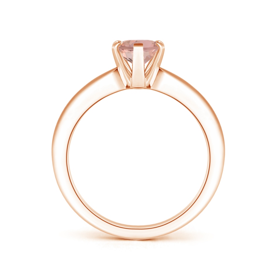 8x6mm AAAA Tapered Shank Oval Solitaire Morganite Ring in Rose Gold side 199