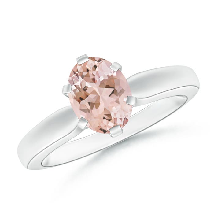 AAAA - Morganite / 1.1 CT / 14 KT White Gold