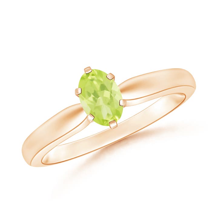 A - Peridot / 0.48 CT / 14 KT Rose Gold