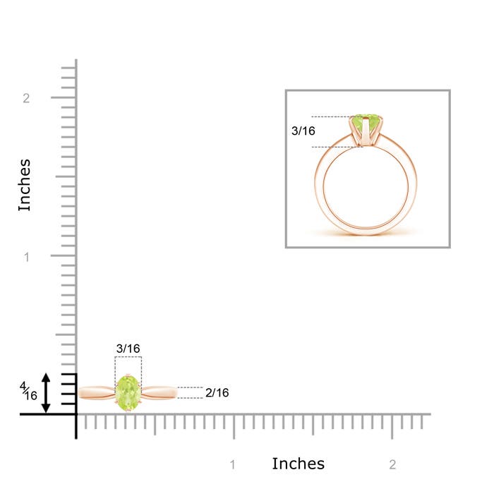 A - Peridot / 0.48 CT / 14 KT Rose Gold