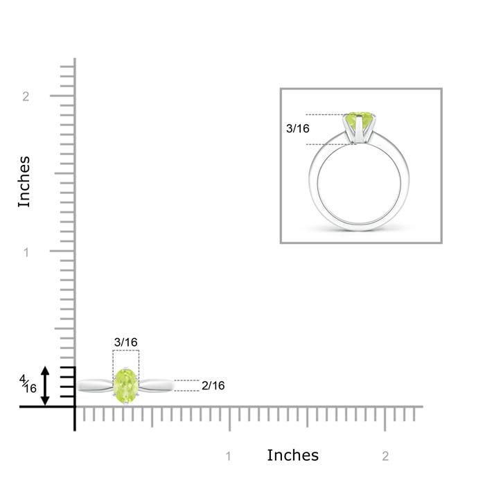 A - Peridot / 0.48 CT / 14 KT White Gold