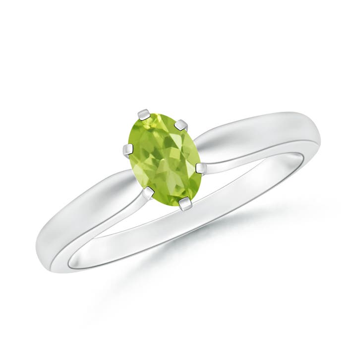 AA - Peridot / 0.48 CT / 14 KT White Gold