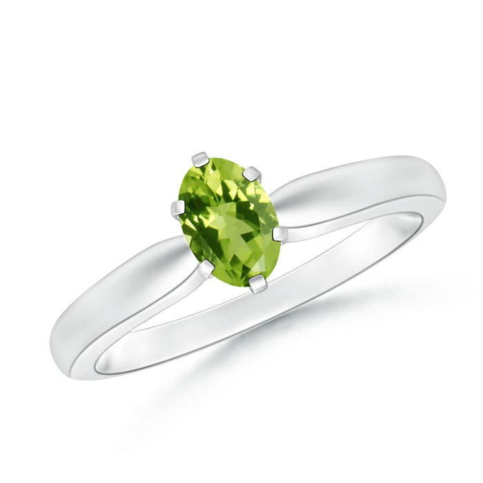 AAA - Peridot / 0.48 CT / 14 KT White Gold