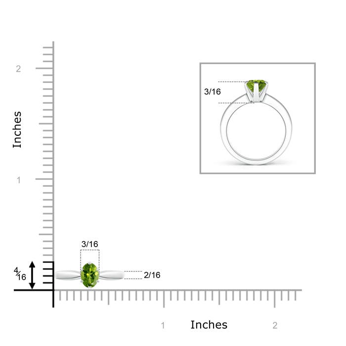 AAAA - Peridot / 0.48 CT / 14 KT White Gold