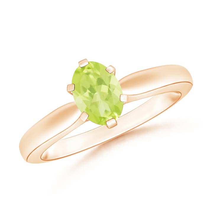 A - Peridot / 0.85 CT / 14 KT Rose Gold