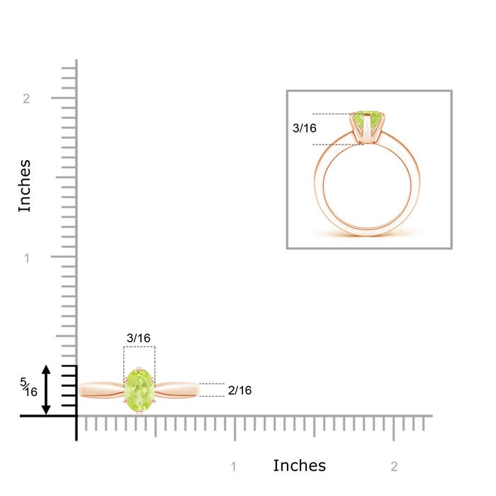 A - Peridot / 0.85 CT / 14 KT Rose Gold