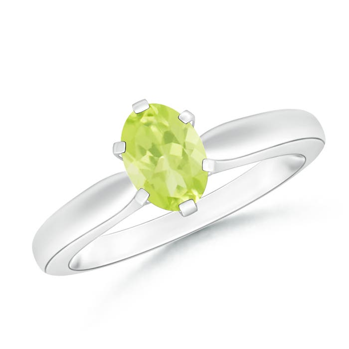 A - Peridot / 0.85 CT / 14 KT White Gold