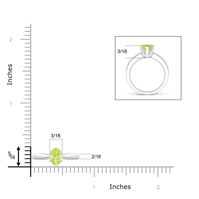 A - Peridot / 0.85 CT / 14 KT White Gold