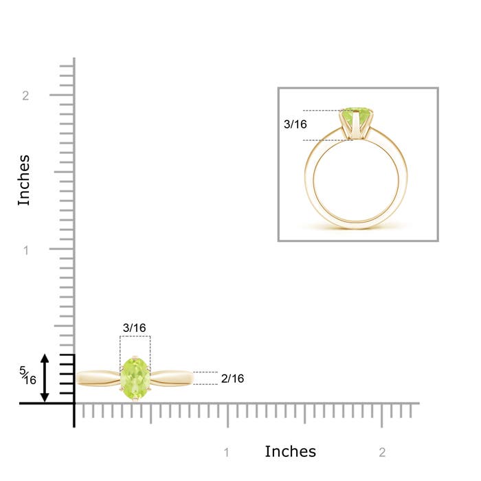 A - Peridot / 0.85 CT / 14 KT Yellow Gold