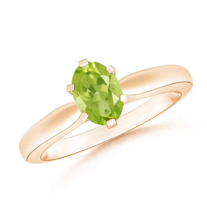 AA - Peridot / 0.85 CT / 14 KT Rose Gold