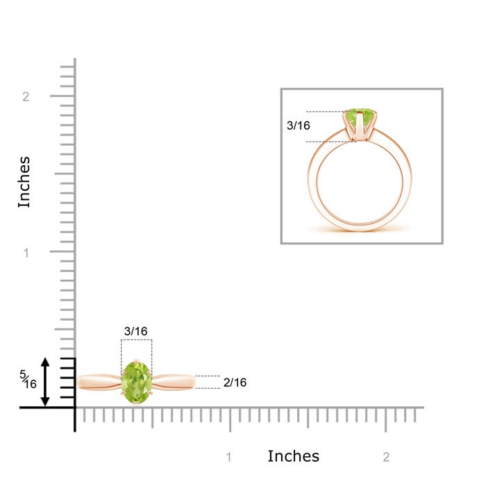 AA - Peridot / 0.85 CT / 14 KT Rose Gold