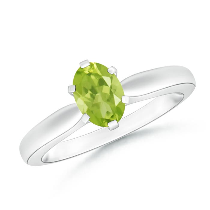 AA - Peridot / 0.85 CT / 14 KT White Gold