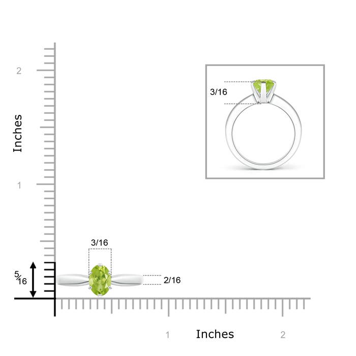 AA - Peridot / 0.85 CT / 14 KT White Gold