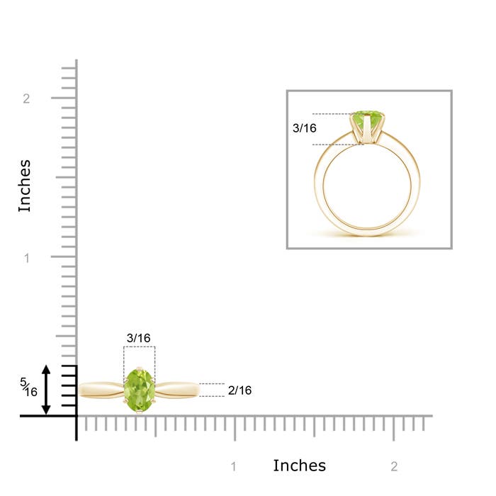 AA - Peridot / 0.85 CT / 14 KT Yellow Gold