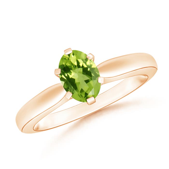 AAA - Peridot / 0.85 CT / 14 KT Rose Gold